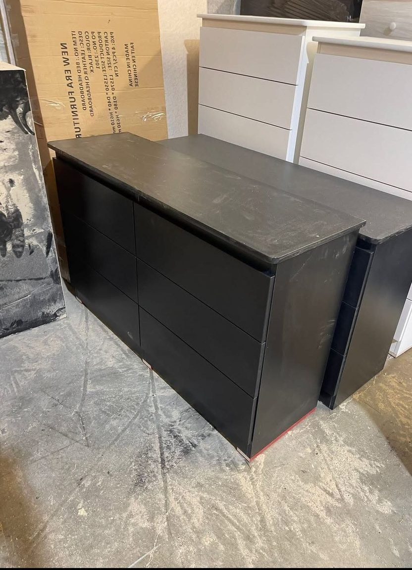  Modern Matte Black 6-Drawer Dresser – Handleless Minimalist Design thumbnail 3